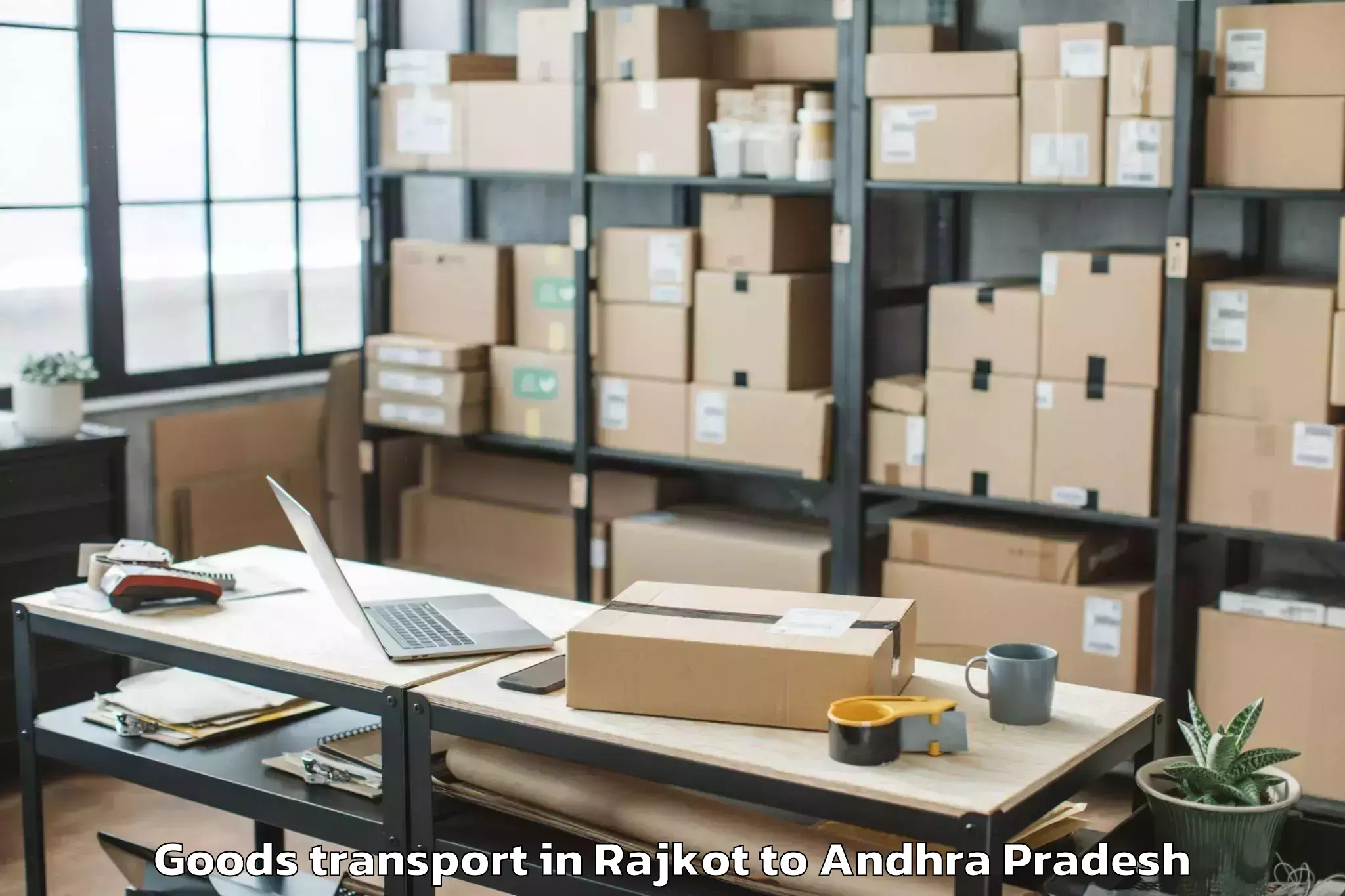 Top Rajkot to Ponnur Goods Transport Available